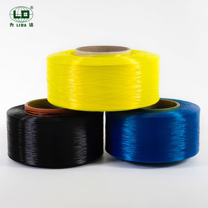 Yüksek mukavemetli düşük büzülme polyester trilobal profilli filament kullanım için uygun